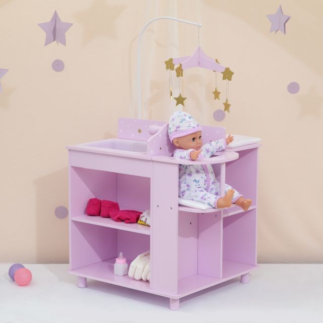 Maisons de poupées Olivia'S Little World Table à langer poupon poupée Twinkle Stars Princess rangement bois jeu TD-0203AP