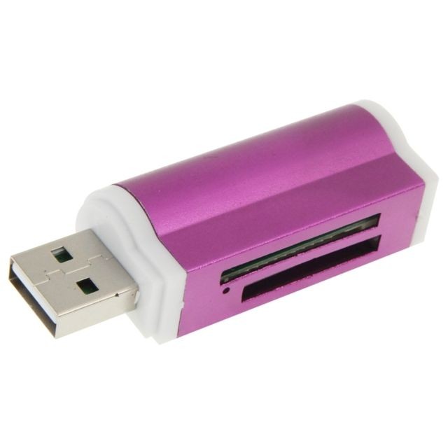 Lecteur carte mémoire Lecteur de carte Violet 2 PCS Multi Tout en 1 USB 2.0 Micro SD SDHC TF M2 MMC MS PRO DUO