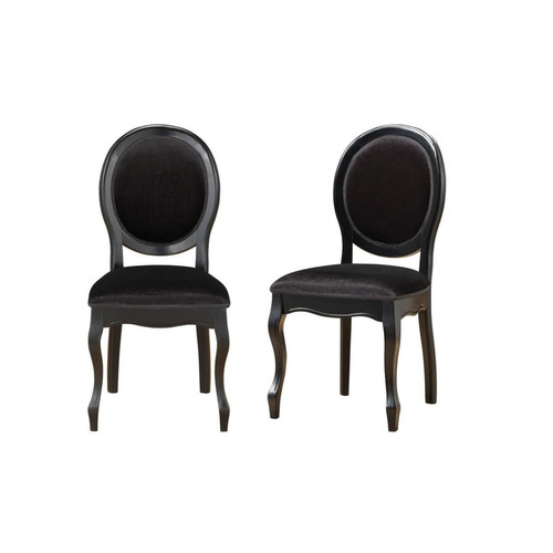 3S. x Home - Lot de 2 chaises médaillon noires ANTOINETTE - Chaises