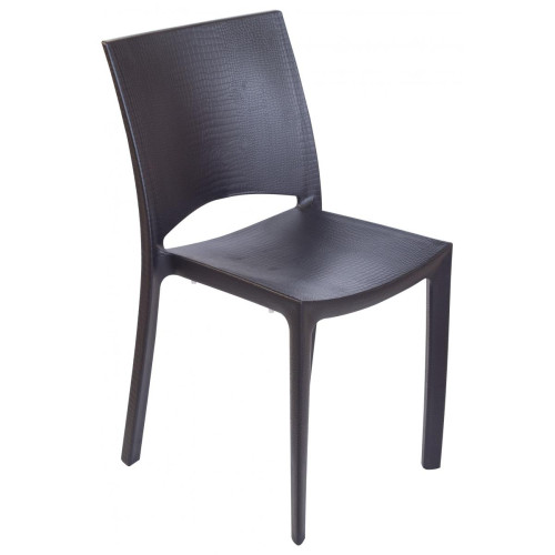 3S. x Home - Chaise Design Anthracite Effet Croco ARLEQUIN - Idées Cadeaux : 50€ à 150€