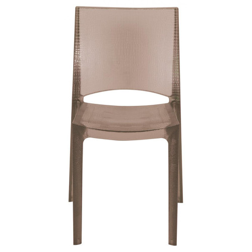 3S. x Home - Chaise Design Effet Croco Marron Fumée Transparente NILO 3S. x Home  - Chaise plastique design