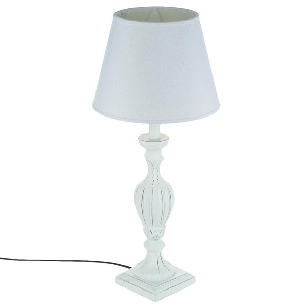 Lampes à poser 3S. x Home LAMPE BOIS PATINE BLANC H56