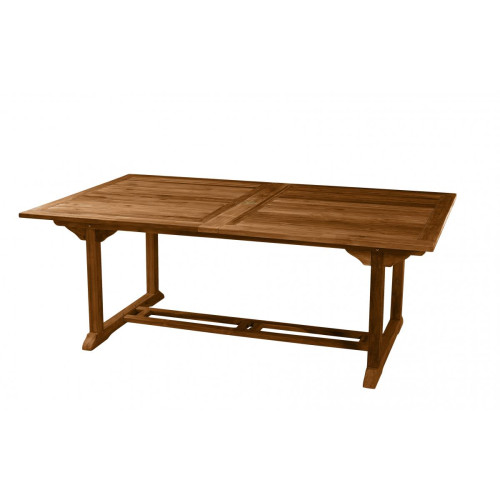MACABANE - Table rectangulaire double extension en Teck huilé - Tables de jardin