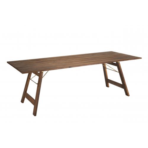MACABANE - Table de jardin VICTOIRE 6/8 personnes rectangulaire pliante 220x90 cm en bois Acacia - Tables de jardin