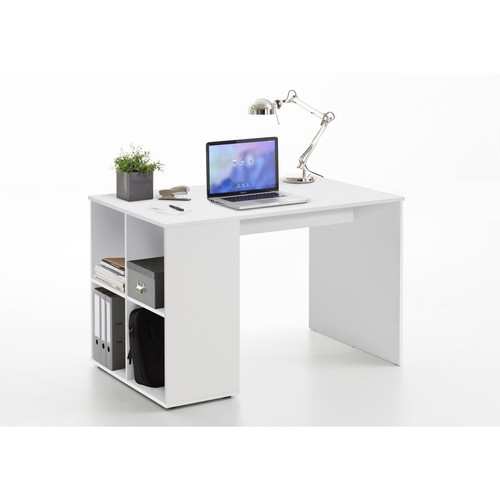 3S. x Home - Bureau avec étagère blanc LAKO - Mobilier de bureau