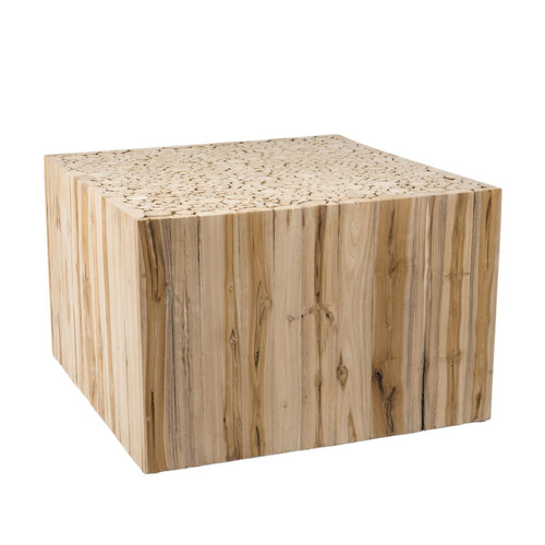 Tables basses MACABANE Table basse carrée bois nature en Teck - CLEA