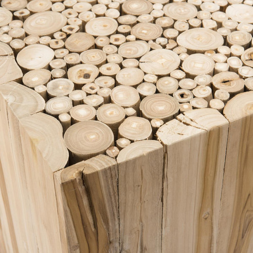Tables basses Table basse carrée bois nature en Teck - CLEA