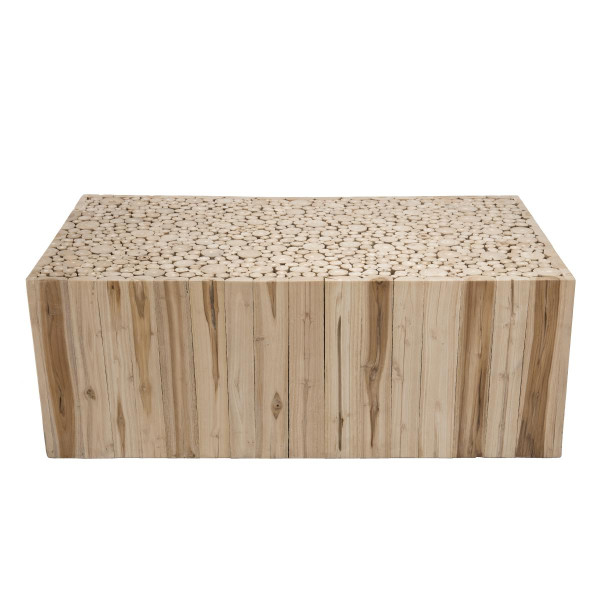 Tables basses MACABANE Table basse rectangulaire bois nature en Teck - CLEA