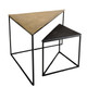 MACABANE - Set de 2 tables gigognes triangles aluminium doré et noir