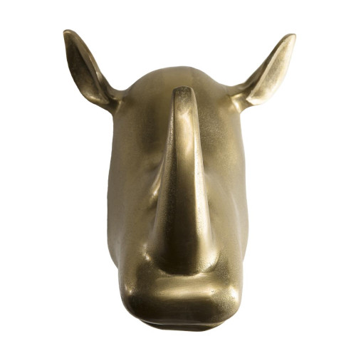 MACABANE Statue rhinoceros aluminium doré - JANICE