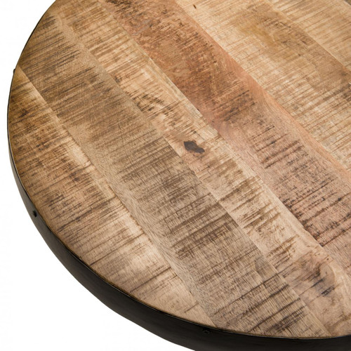 Tables basses Table basse ronde 70 cm bois de Manguier et métal - RONNIE