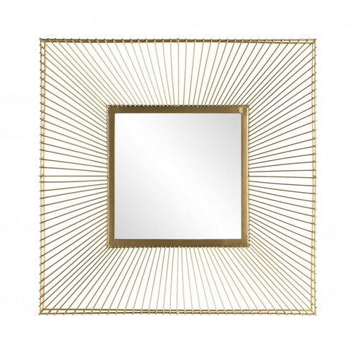 MACABANE - Miroir carré métal doré - TALYA - Décoration