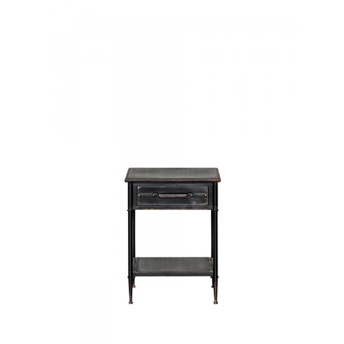 Chehoma - Table de chevet en métal noir PIPIN - Chambre