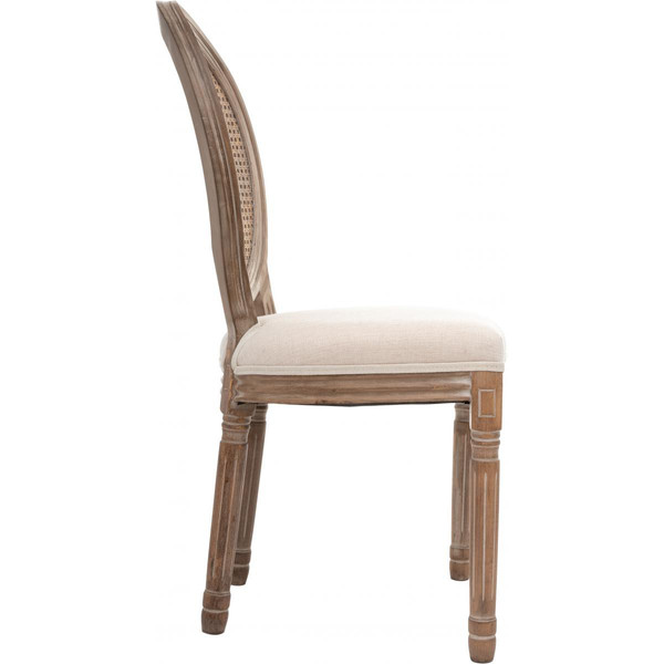 3S. x Home Chaise Cannage  effet Lin CLEON Blanc