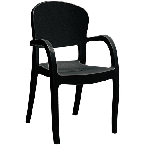 3S. x Home - Chaise Design Noire Avec Accoudoirs GLAM - Chaises