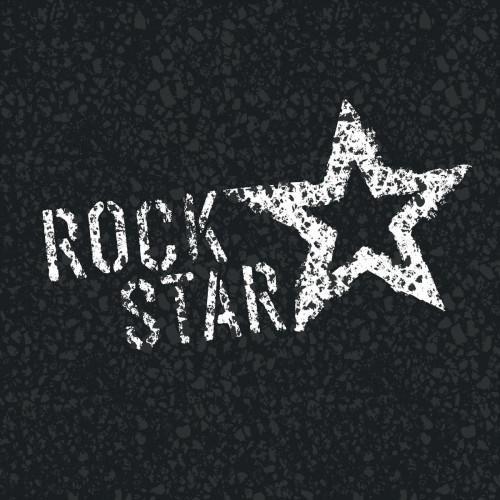 DECLIKTABLEAU - Tableau Logo Rock Star 60 x 60 - Tableaux, peintures Noir et blanc