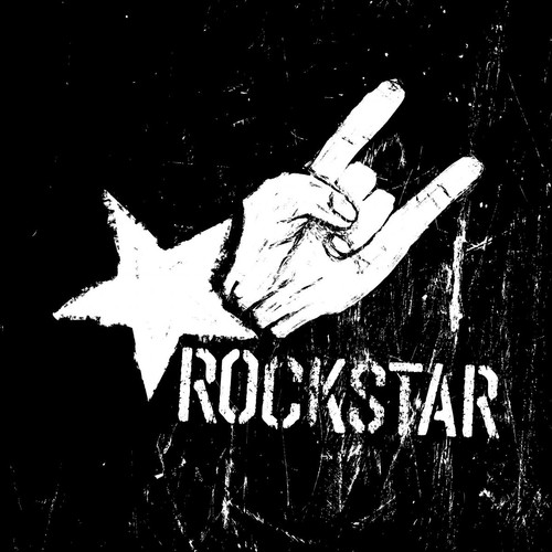 DECLIKTABLEAU - Tableau Bright Symbol Rock Star 60 x 60 - Tableaux, peintures Noir et blanc