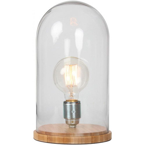 OPJET -Lampe A Poser Socle En Bambou Cloche En Verre D17xH30 KUPFER OPJET  - Luminaires