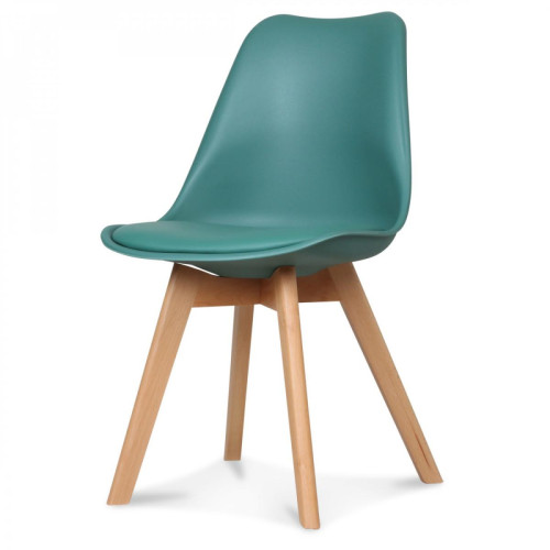 OPJET - Chaise Design Style Scandinave Vert Pin ESBEN - Maison
