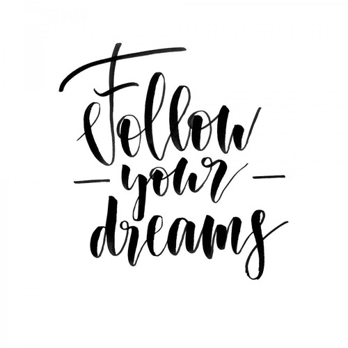 DECLIKTABLEAU - Tableau Quotes Follow your dreams 60x60 - Tableaux, peintures Noir et blanc