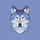 DECLIKTABLEAU - Tableau Animal Design Blue Wolf 60x60