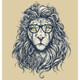 DECLIKTABLEAU - Tableau Animal Hipster Lion Hipster 80x80