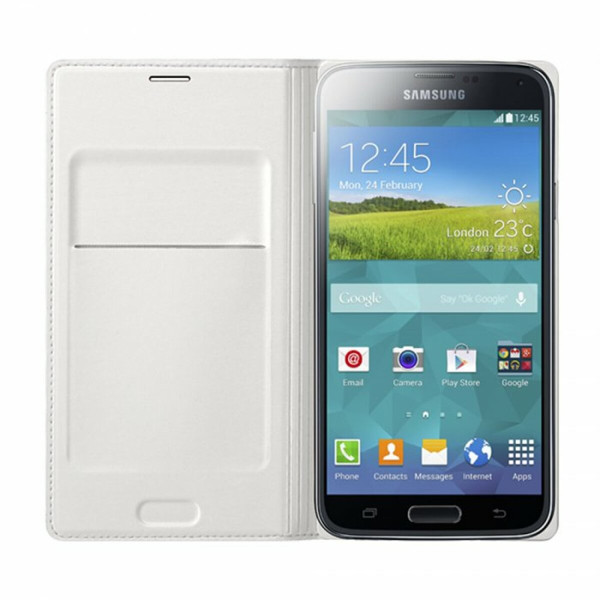 Sacoche, Housse et Sac à dos pour ordinateur portable Swiss Charger Étui à rabat pour Samsung Galaxy S5 - Blanc