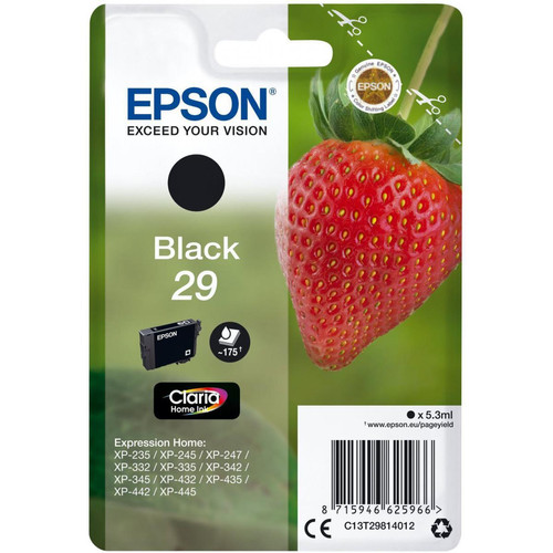 Epson - Fraise - Cartouche d'encre 29 - Noir - Epson