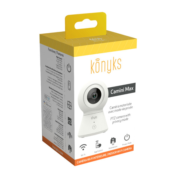 Caméra de surveillance connectée Konyks Camini Max - Caméra Wi-Fi motorisée avec mode vie privée