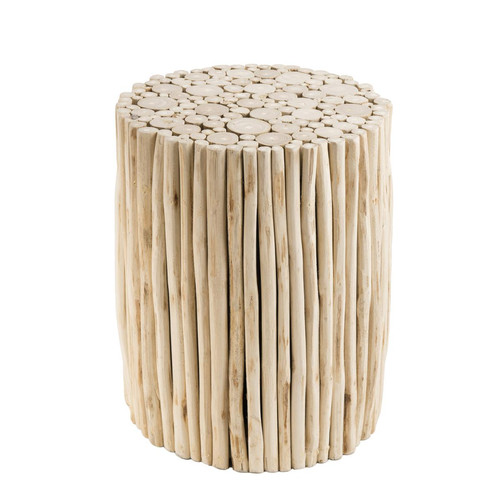 MACABANE Table D'Appoint CLARA Ronde Bois Nature Petites Branches