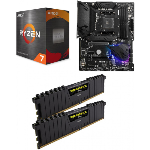 Amd - KIT EVO - Processeur Ryzen 7 5800X - 3,8/4,7 GHz - Carte Mère ATX - Socket AMD AM4 - Chipset AMD B550 - Vengeance LPX 16 Go (2 x 8 Go) - DDR4 3200 MHz Cas 16 - Kit d'évolution