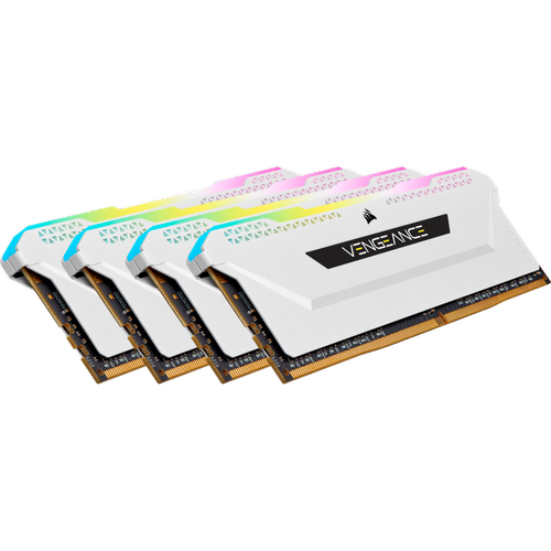 Corsair - Vengeance RGB PRO SL - 4 x 8 Go - DDR4 3200 MHz C16 - Blanc - RAM PC Fixe 32
