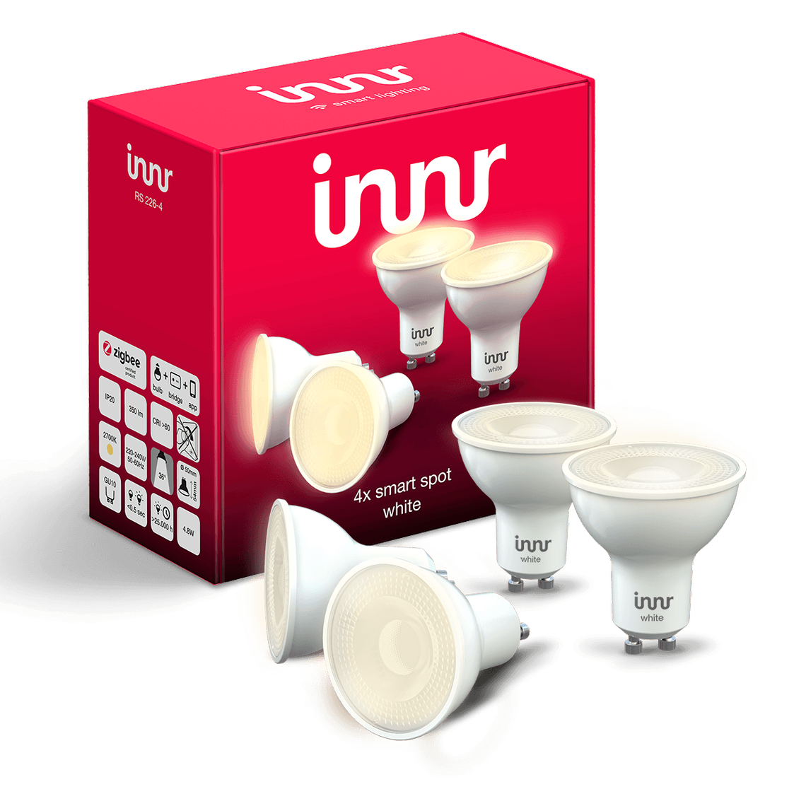 Ampoule connectée Innr Smart Spot White GU10 Single lens - Pack de 4