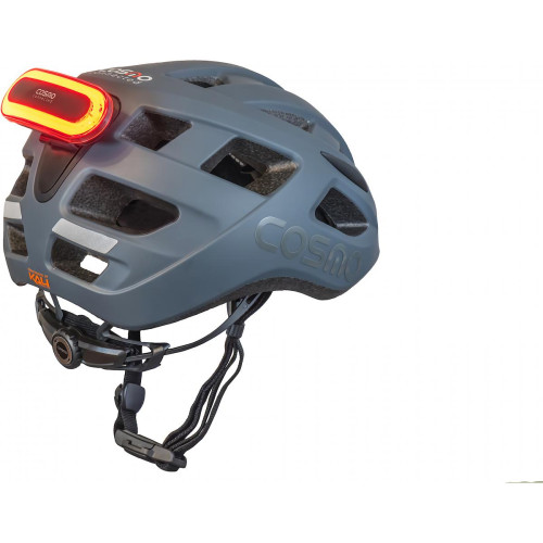Cosmo Connected - Casque Cosmo Road Gris Mat + Feu Cosmo Ride - S/M - Cosmo Connected