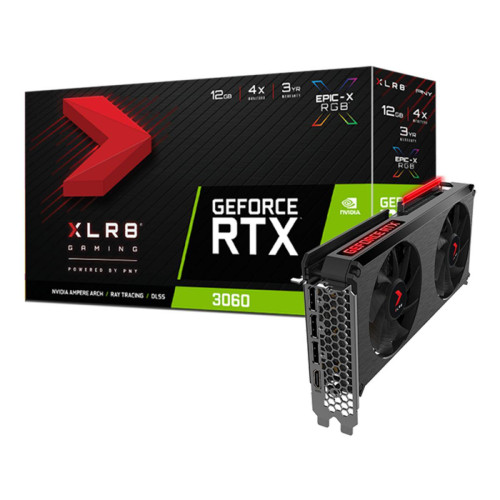 PNY - GeForce RTX 3060 XLR8 REVEL EPIC-X RGB - Dual Fan - 12Go - NVIDIA Geforce Carte Graphique NVIDIA