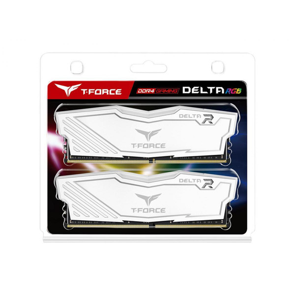 T-Force Delta RGB - 2 x 16 Go - DDR4 3200 MHz CL 16 - Blanc