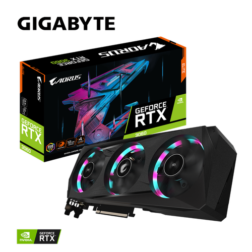 Gigabyte - AORUS GeForce RTX 3060 Elite - 12 Go - Carte Graphique NVIDIA 1x8 pin + 1x6 pin