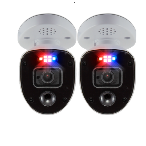Swann - 2 caméras de sécurité Enforcer avec feux clignotants de type police et sirène - Swann