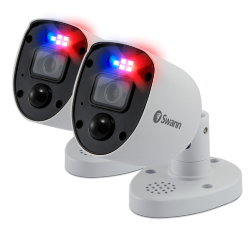 Caméra de surveillance connectée 2 caméras de sécurité Enforcer avec feux clignotants de type police et sirène