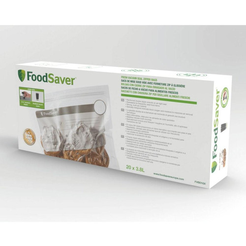 Foodsaver - Lot de 20 sacs de conservation FVB016X01 - Avec Zip 3.79L - Appareil de mise sous vide