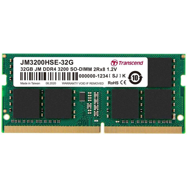 RAM PC Transcend JetRAM - 16 Go - DDR4SO DIMM 260 broches - 3200 MHz - CL22