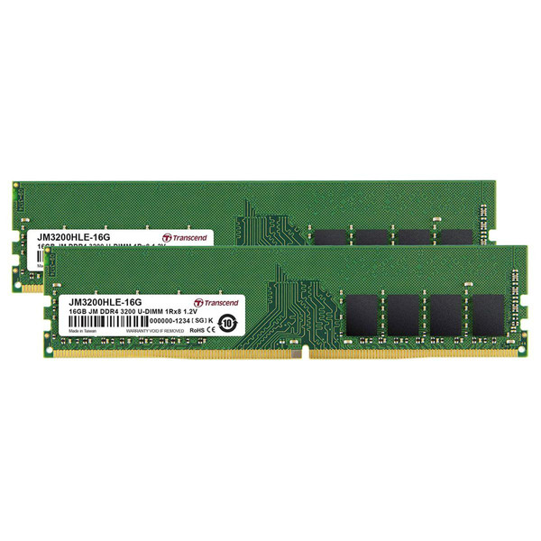 RAM PC Transcend JetRAM - 2 x 16 Go - DDR4 - DIMM 288 broches - 3200 MHz - CL 22