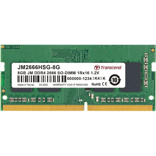 Transcend - JetRam - 1x8 Go DDR4 2666 MHz  CL19 Transcend  - RAM PC 16 Go DDR4 RAM PC