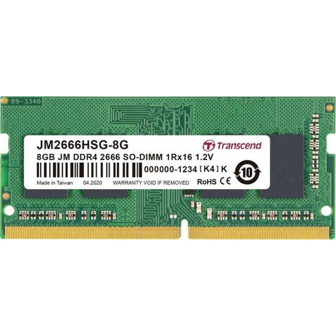 RAM PC Transcend JetRam - 1x8 Go DDR4 2666MHz - CL 19