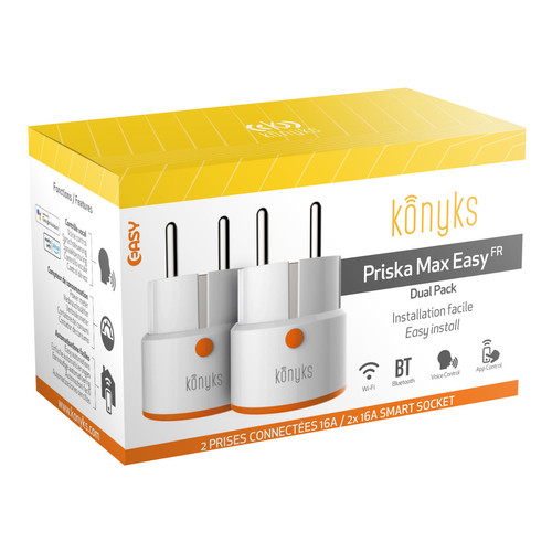 Konyks - Priska Max Easy 16A - Prise connectée WiFi - Objets connectés reconditionnés
