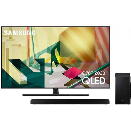 Samsung - TV QLED 55" 138 cm - QE55Q70TA 2020 + Barre de son 2.1 - HW-Q60T 2020 - TV QLED Samsung TV, Home Cinéma