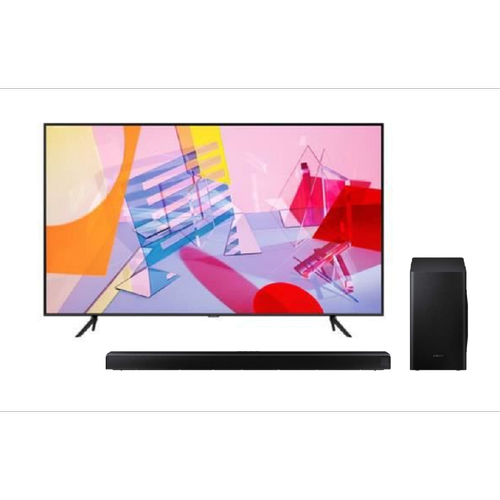 Samsung - TV QLED 4K 55" 138 cm - QE55Q60T 2020 + Barre de son 2.1 - HW-Q60T 2020 - TV 4K SAMSUNG