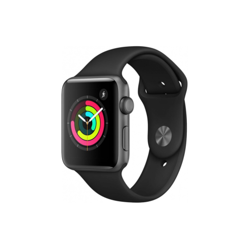 Apple - Watch Series 3 - GPS - 42 mm - Gris Sidéral -  Bracelet Sport Noir - Objets connectés Reconditionné
