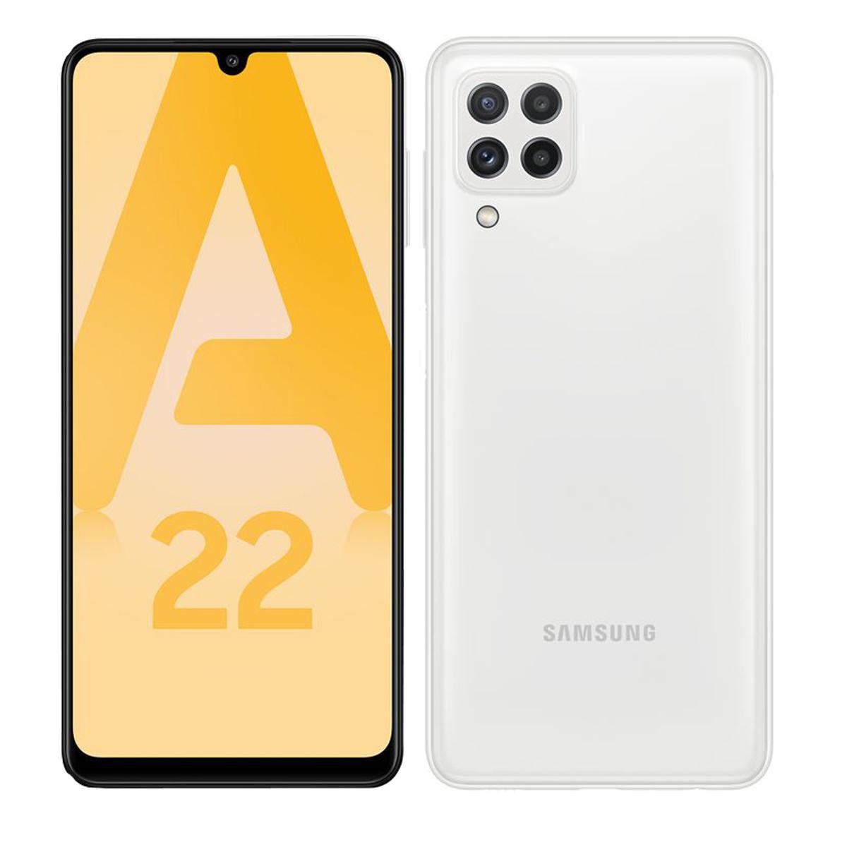 Smartphone Android Samsung Galaxy A22 - 4G - 64 Go - Blanc
