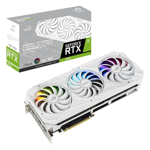 Asus - GeForce RTX 3070 - ROG STRIX WHITE OC - 8 Go - Carte Graphique